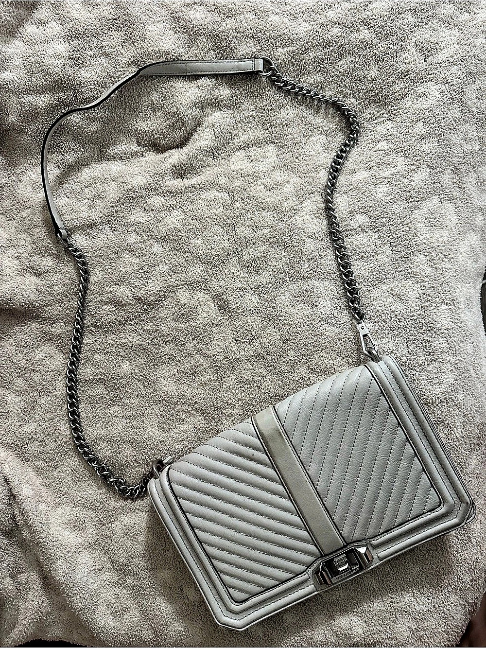Rebecca Minkoff Love Too Chevron Crossbody Bag in Gray